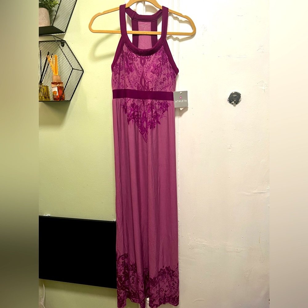 Athleta lilac Maxi dress with built in bra Size: M